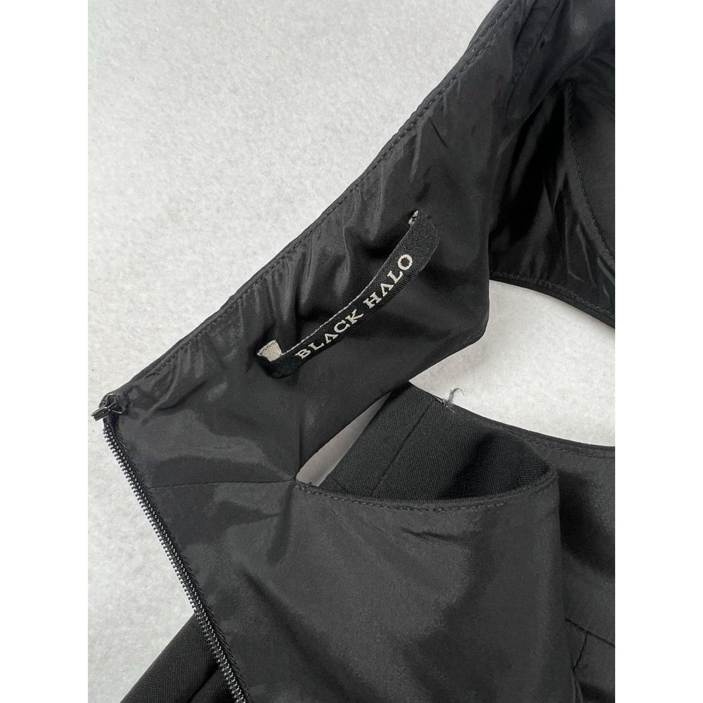 Black Halo Roxy Womens Black Knee‎ Length Strapless Cut Out Sheath Dress Size 4 - Picture 7 of 9